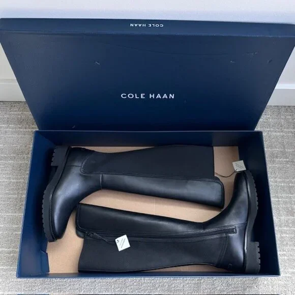 New Cole Haan Lyndon Equestrian Waterproof Boots - 7.5 Black - Picture 10 of 10